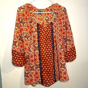Vibrant Boho embroidered Blouse